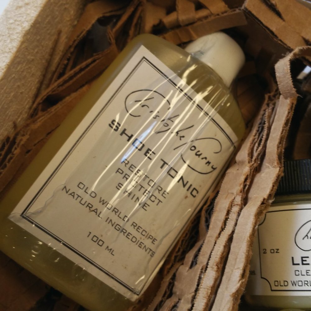 New Christophe Pourny Shoe Care Kit Leather All Natural Serum Tonic Cream - Picture 5 of 6